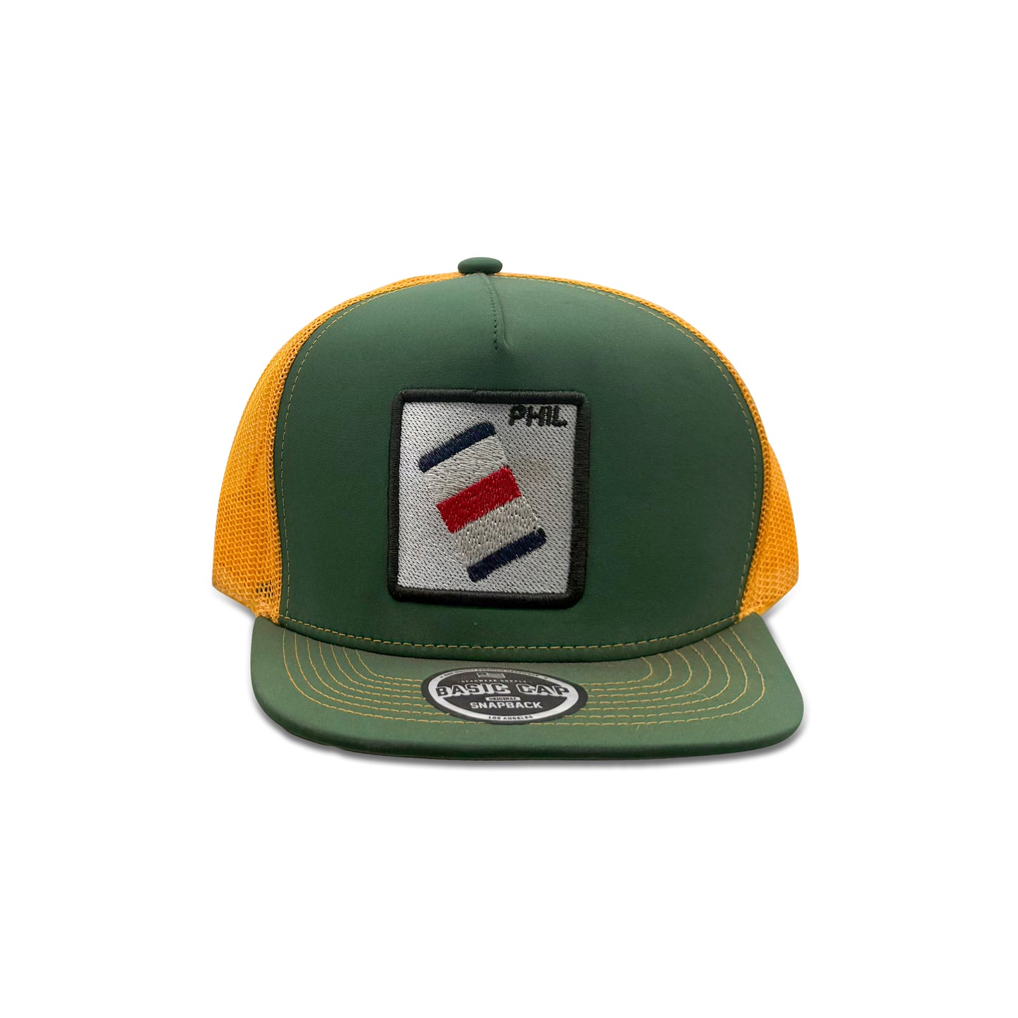 Phil Green Yellow Trucker Hat with Flag Patch