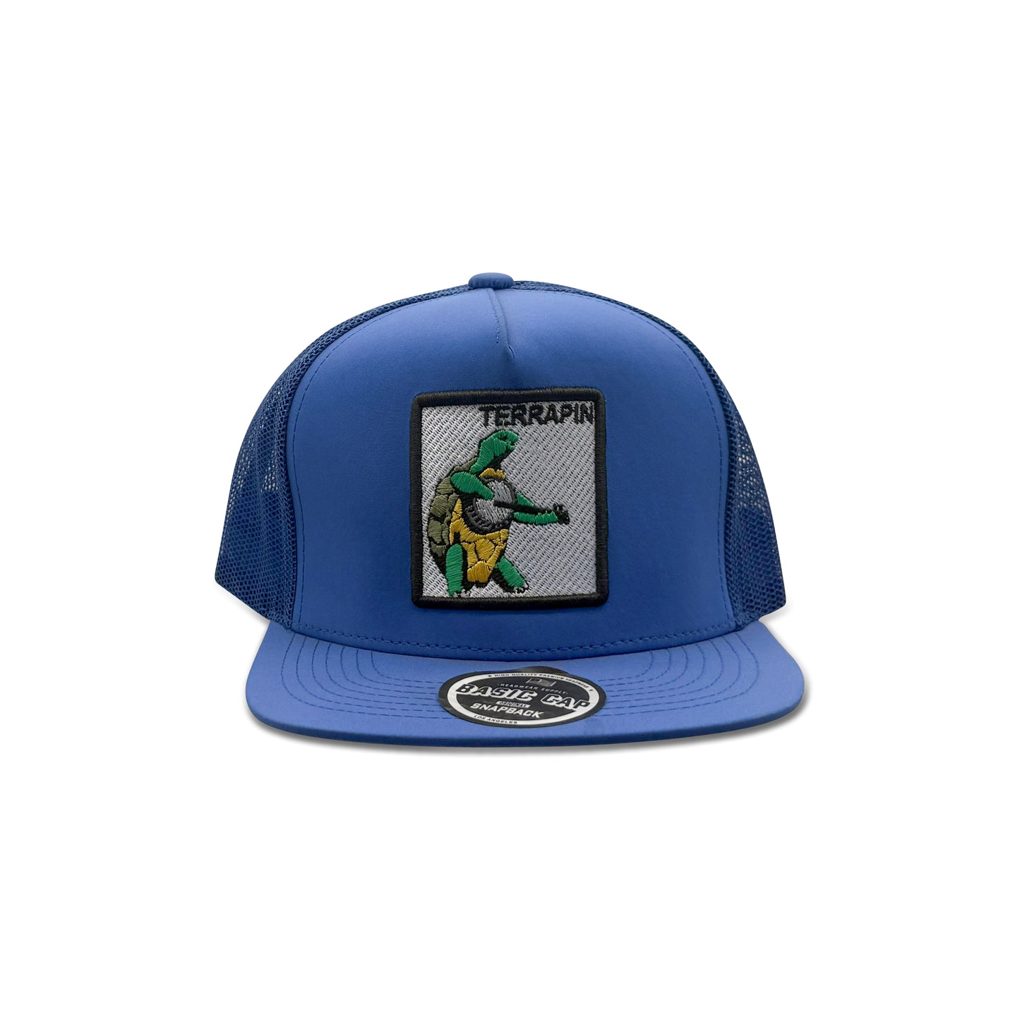Terrapin Blue Trucker Hat with Turtle Patch