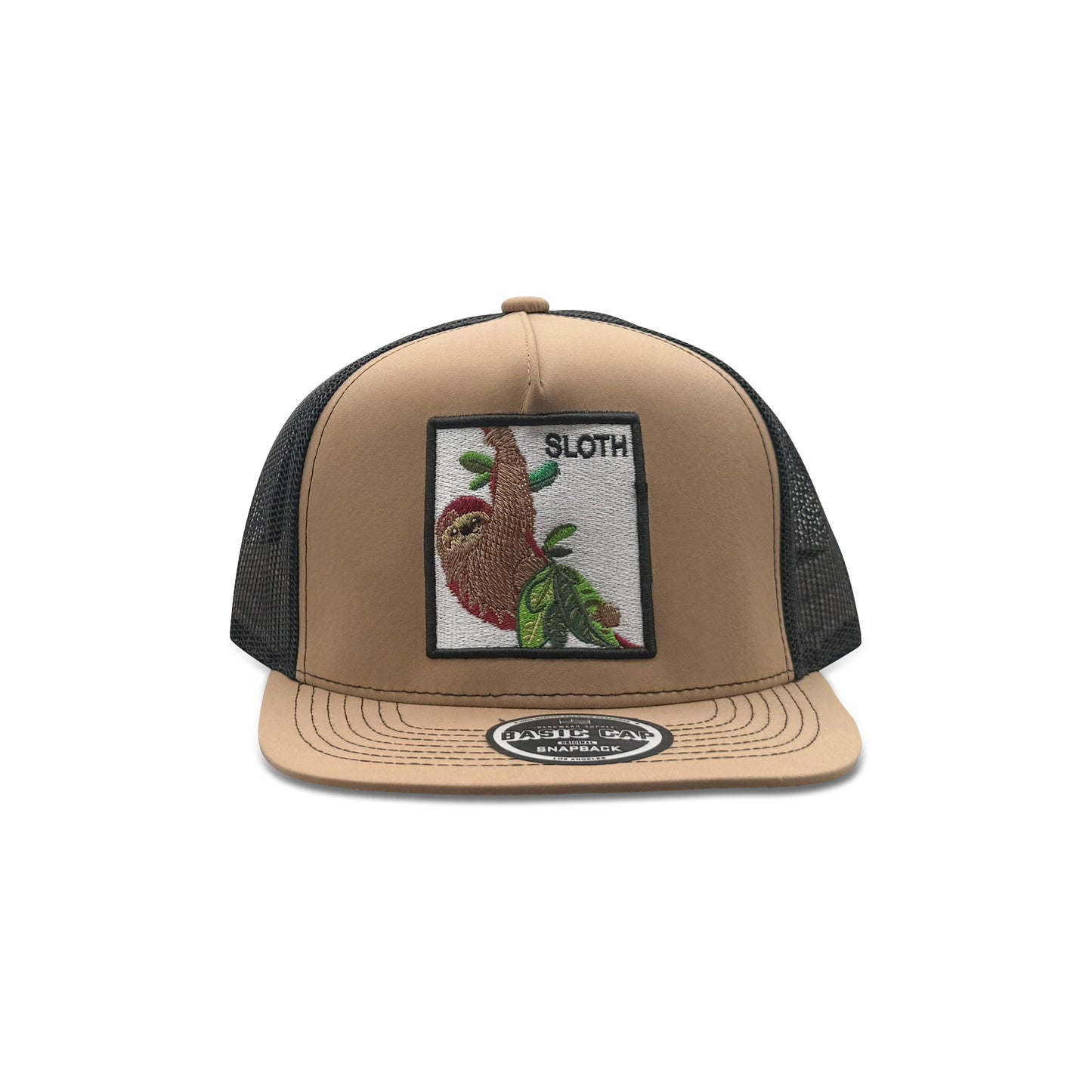 Sloth Brown Trucker Hat with Patch