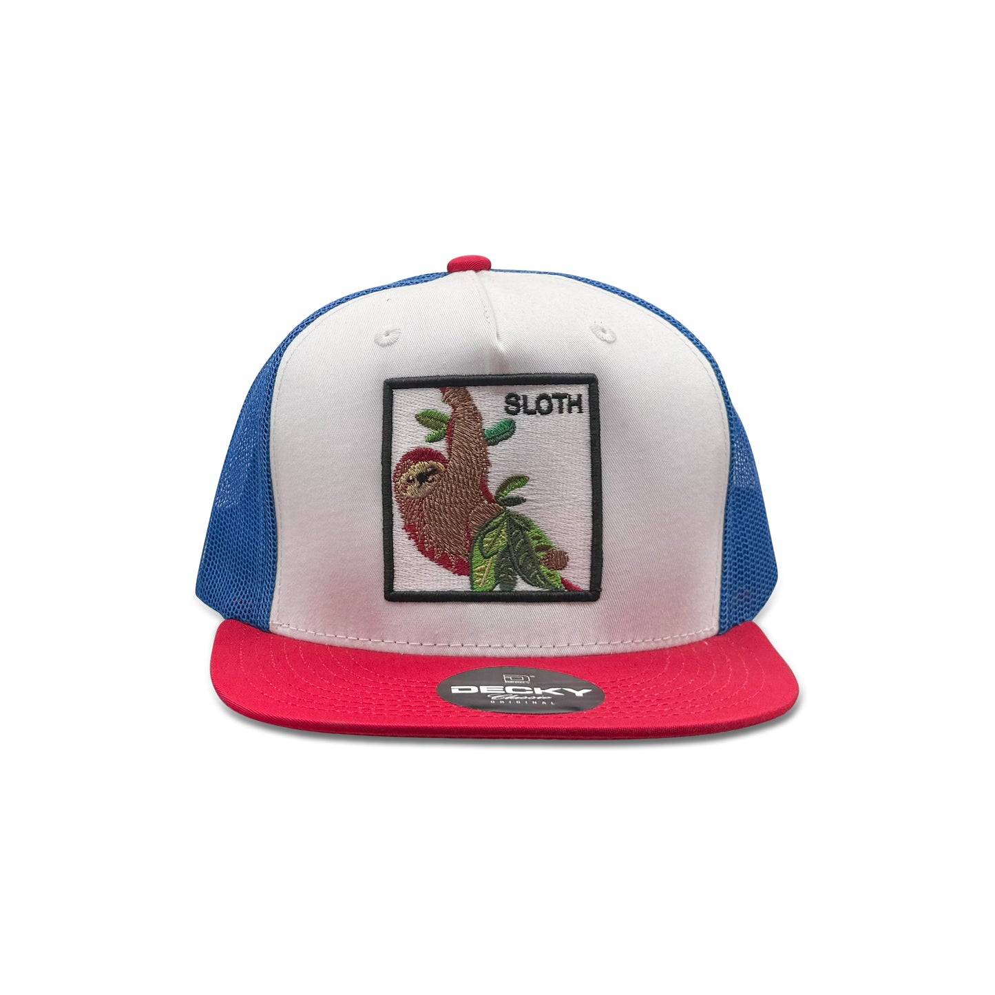 Sloth White Trucker Hat with Patch