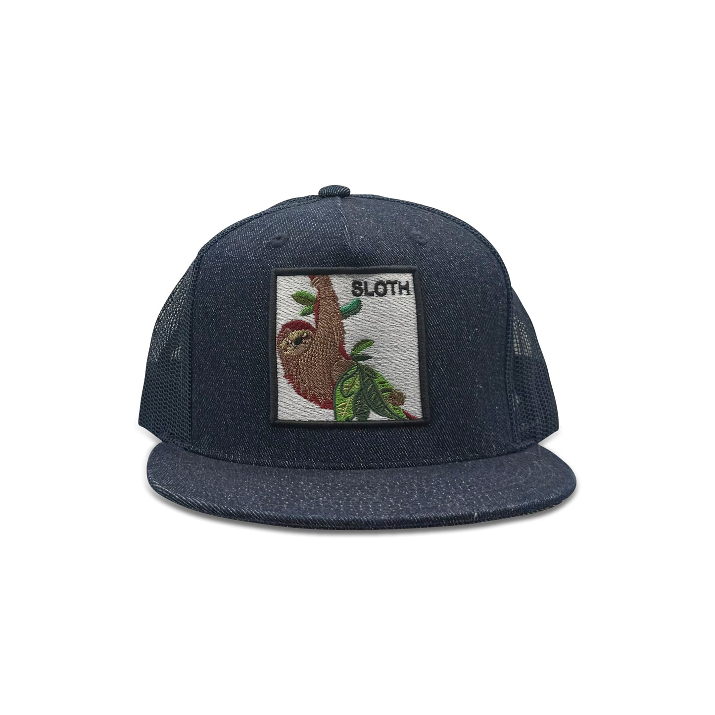 Sloth Blue Trucker Hat with Patch