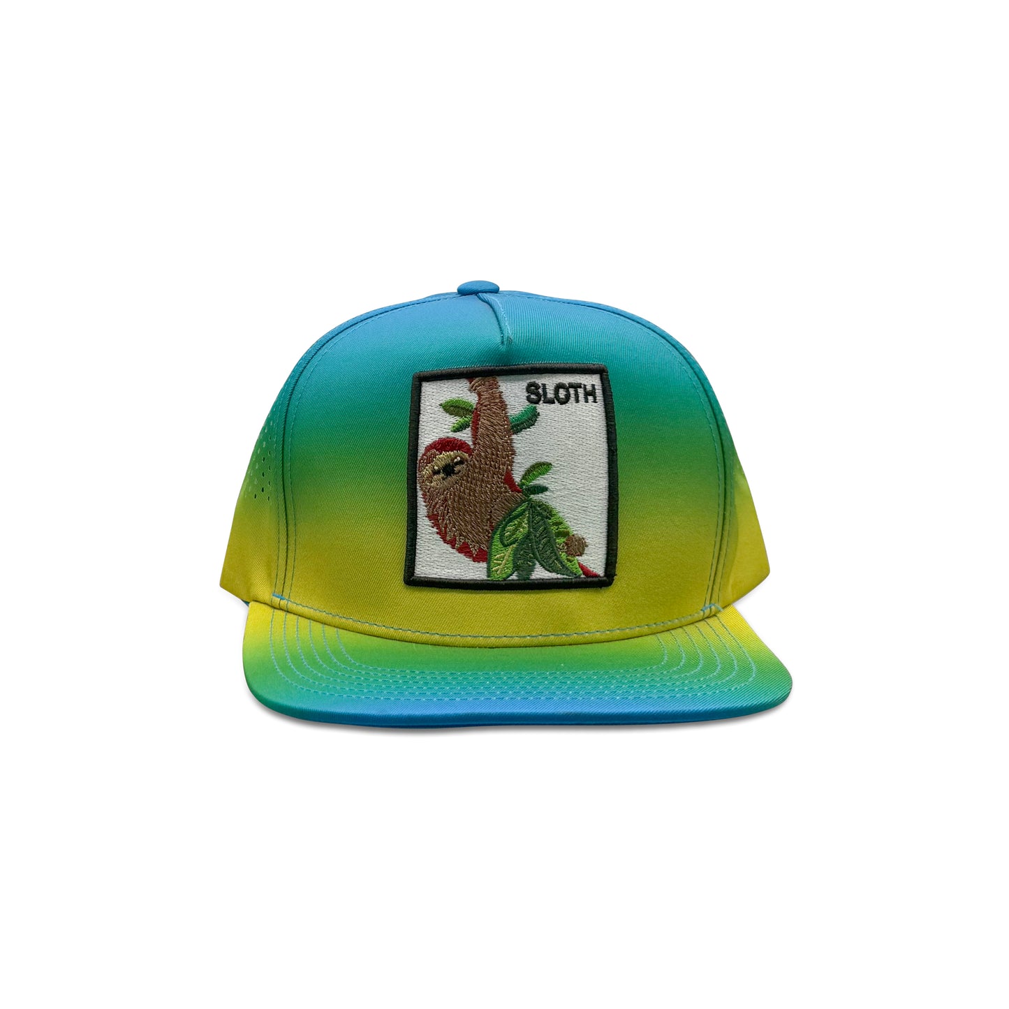 Sloth Blue Yellow Baseball Hat with Patch