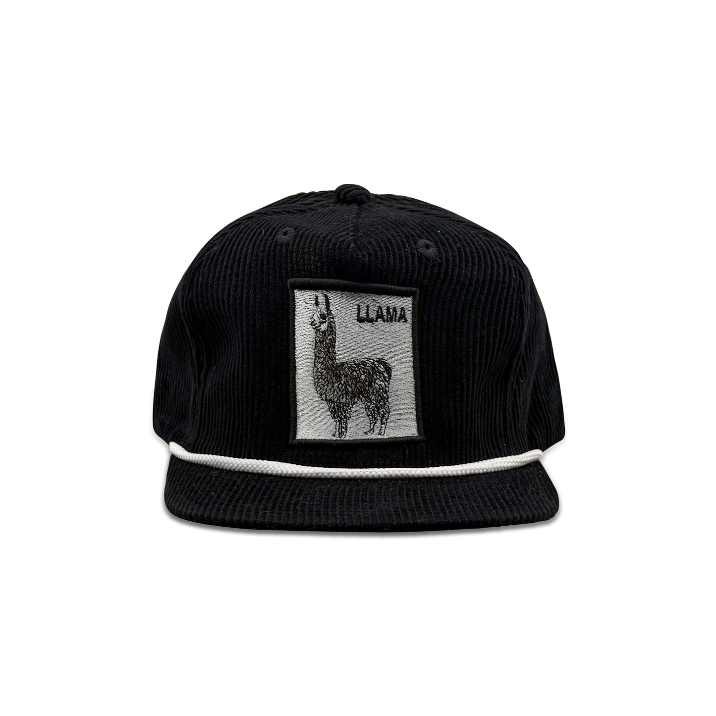 Llama Black Baseball Hat with Patch