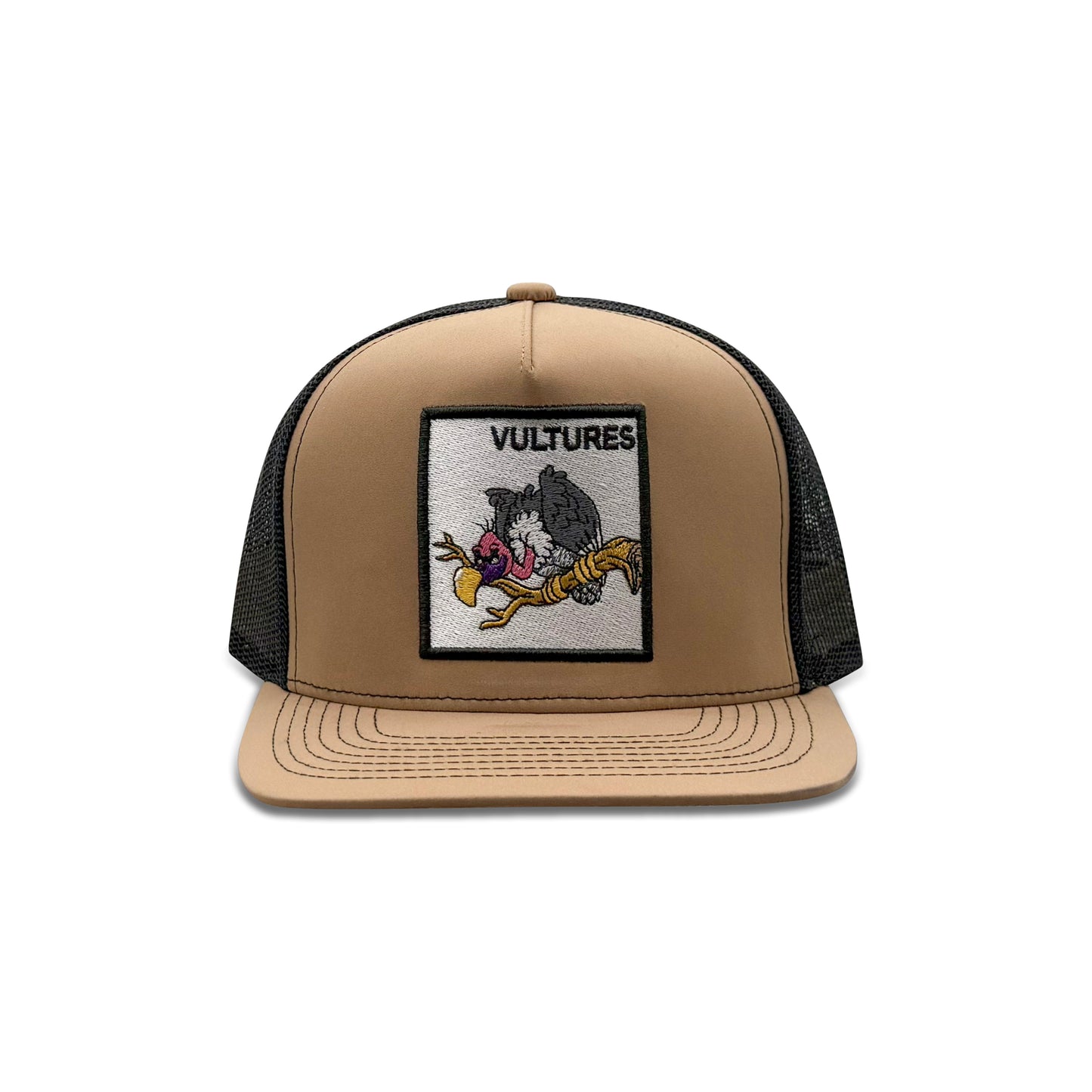 Beaky Buzzard Vultures Brown Black Trucker Hat with Patch