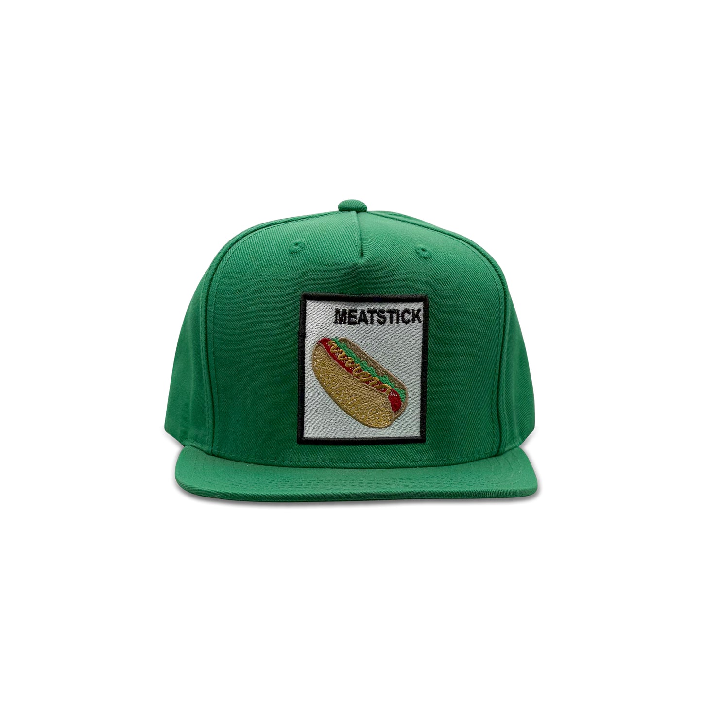 Meatstick Green Baseball Hat with Burger Patch