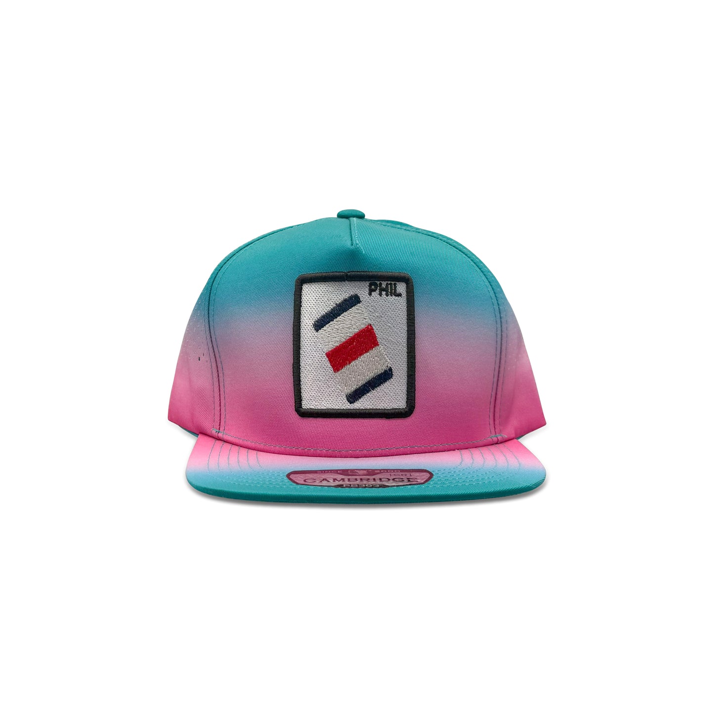 Phil Green Pink Baseball Hat with Flag Patch