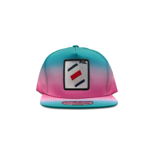 Phil Green Pink Baseball Hat with Flag Patch