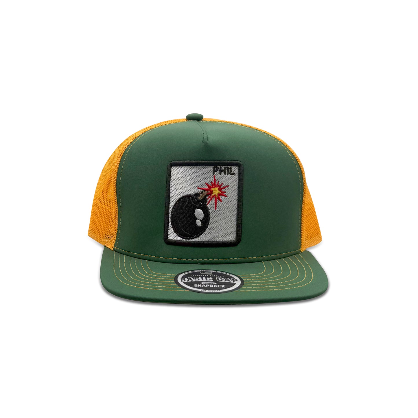 Phil Green Yellow Trucker Hat with Bomb Patch