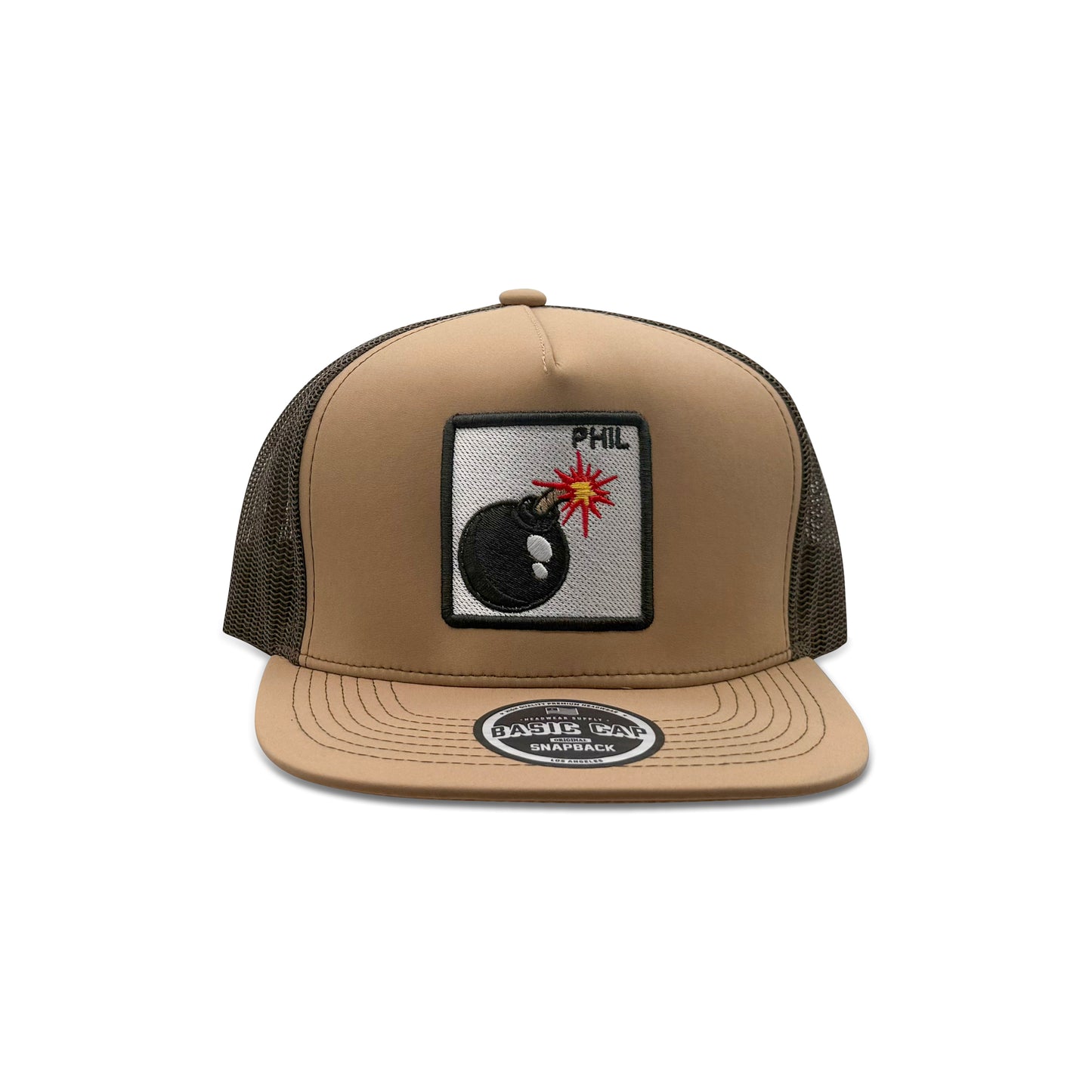 Phil Brown Black Trucker Hat with Bomb Patch