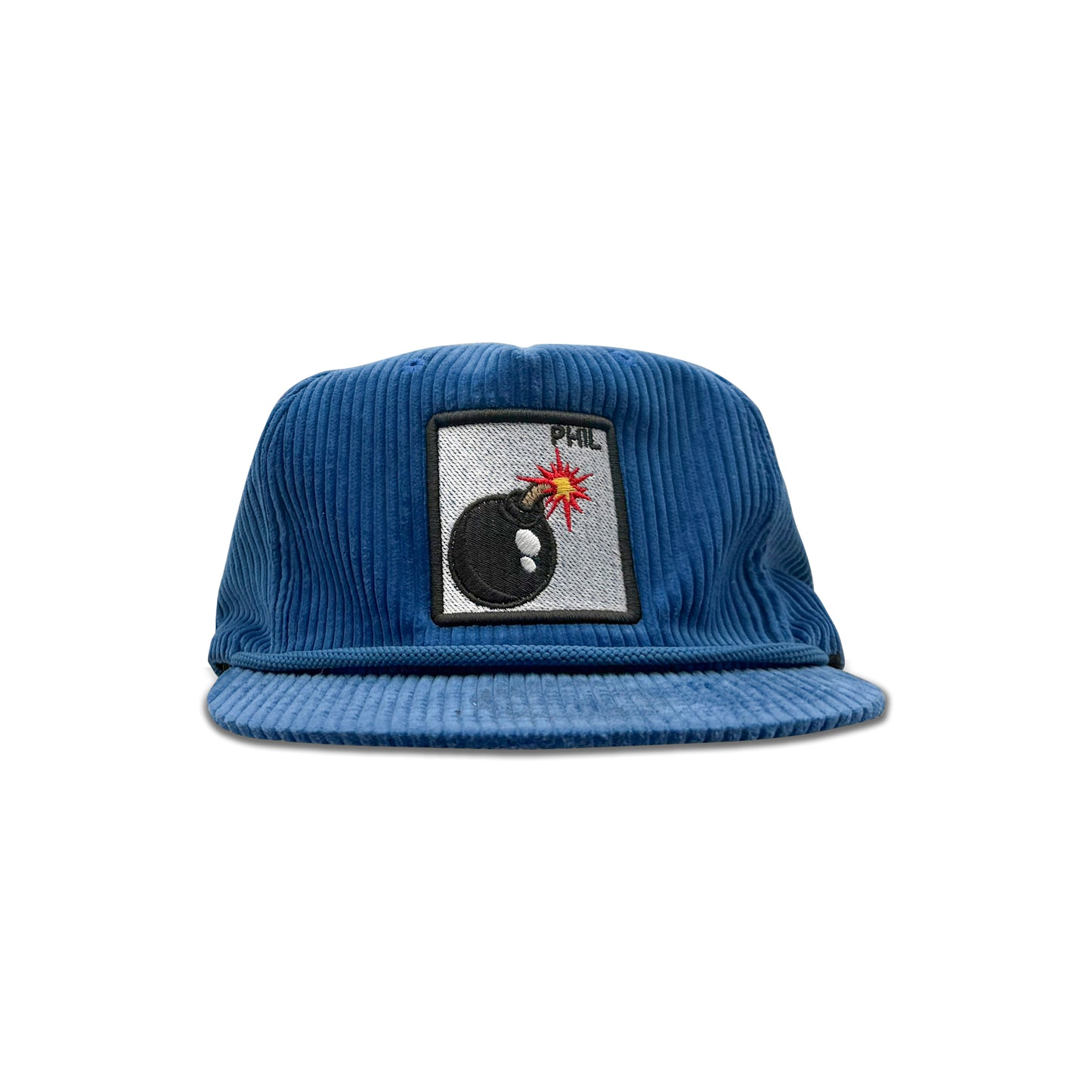 Phil Blue Baseball Hat with Bomb Patch