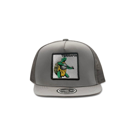 Terrapin Gray Trucker Hat with Turtle Patch