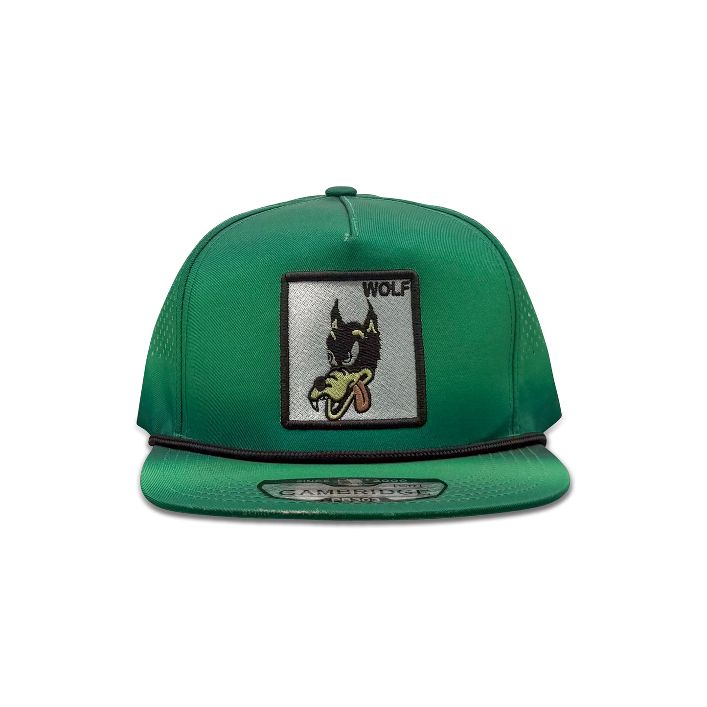 Wolf Green Baseball Hat with Patch