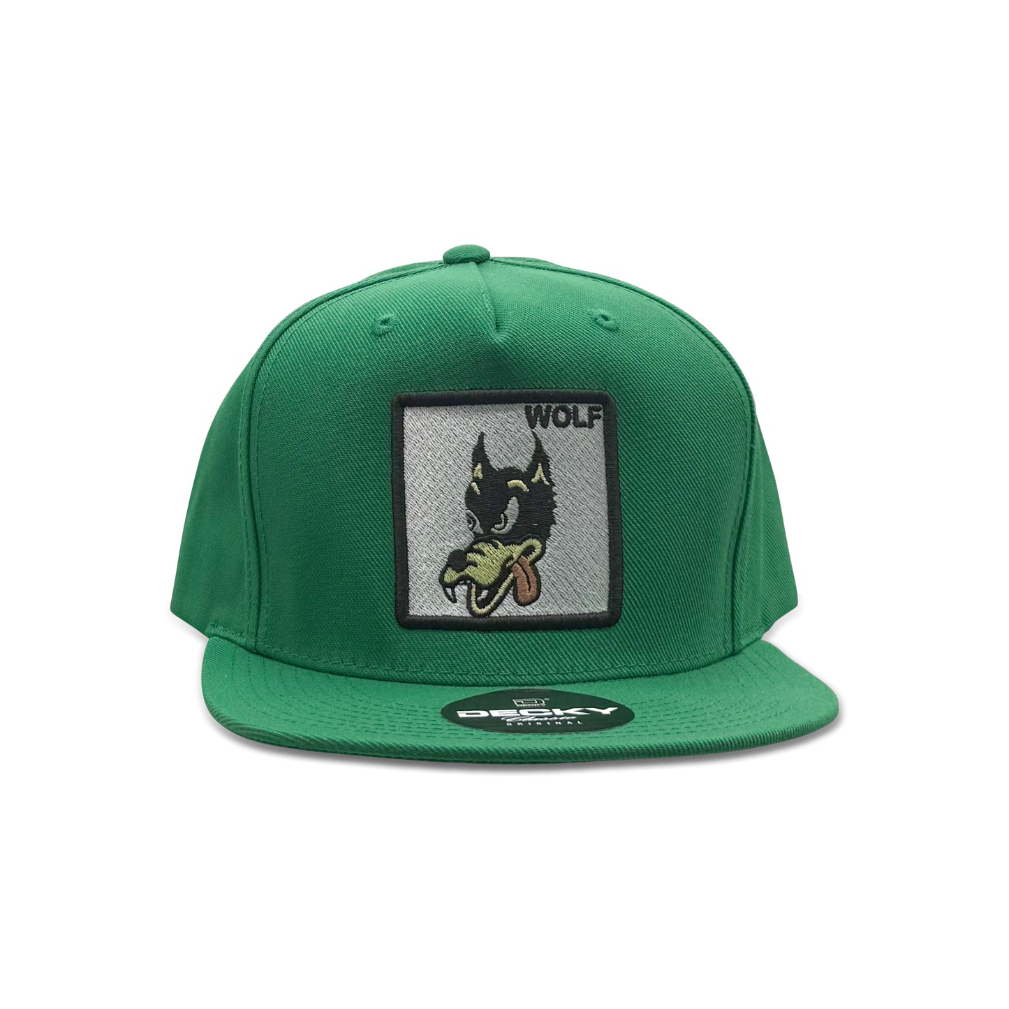 Wolf Green Baseball Hat with Patch
