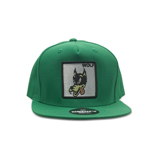 Wolf Green Baseball Hat with Patch