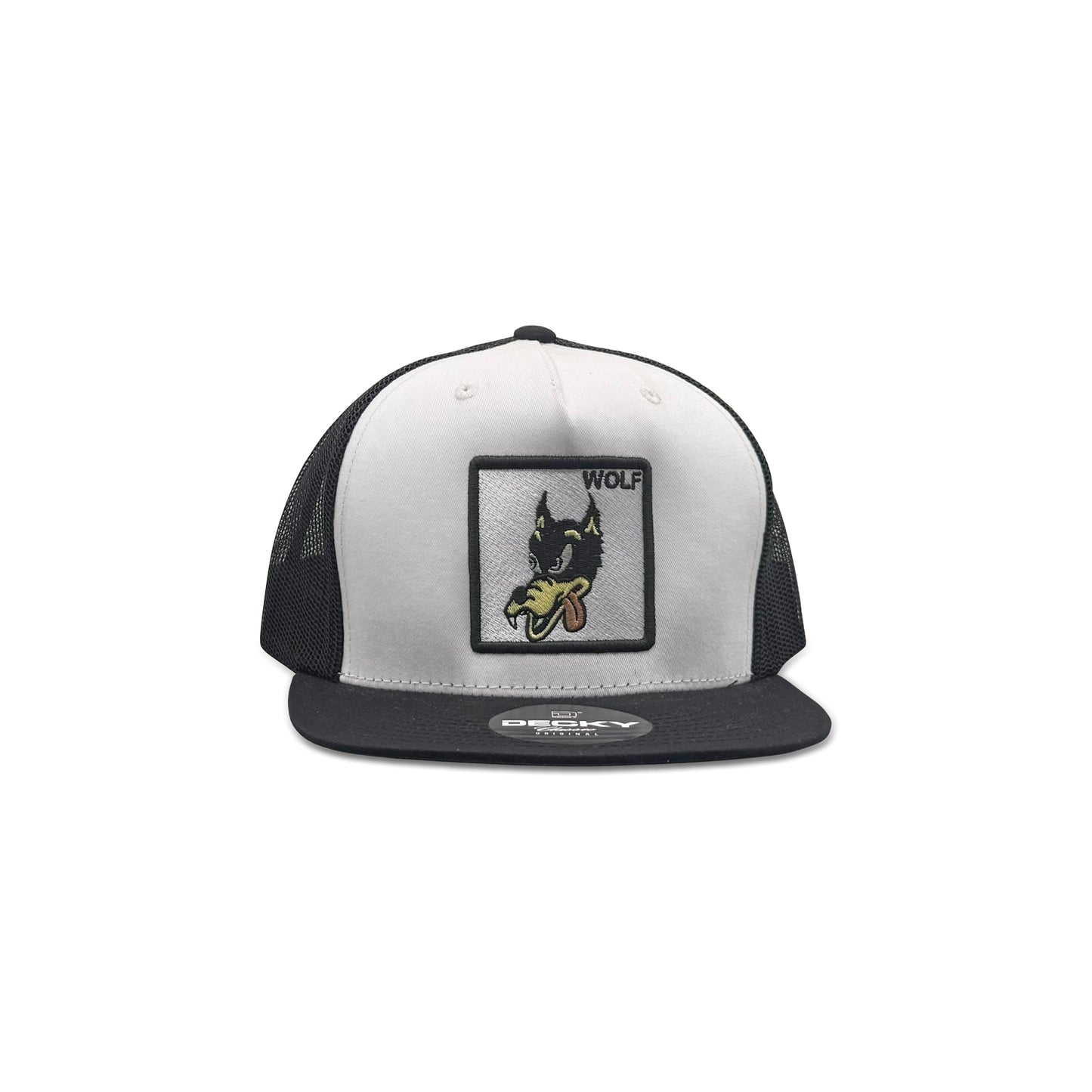 Wolf White Black Trucker Hat with Patch