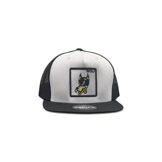 Wolf White Black Trucker Hat with Patch
