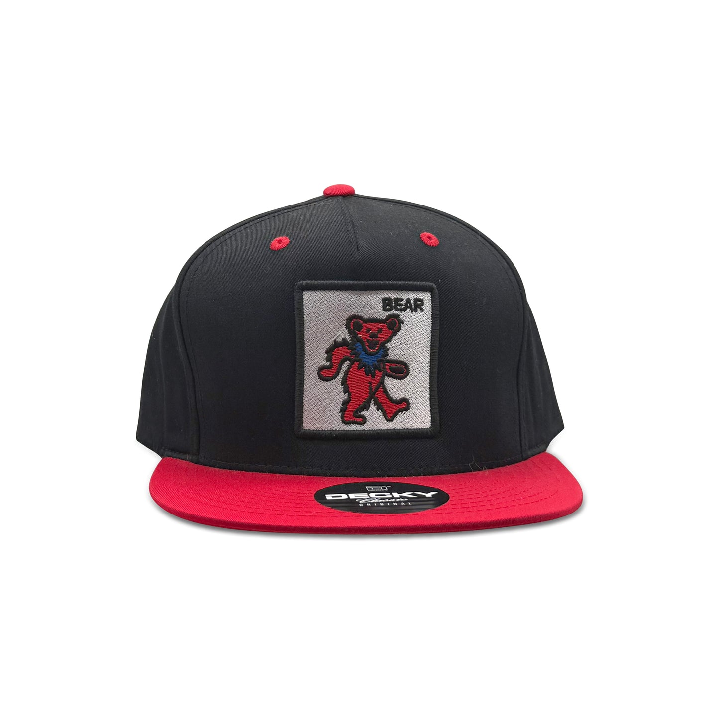 Decky Black Baseball Hat with Bear Patch