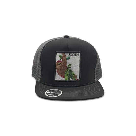 Headwear Black Trucker Hat with Sloth Patch