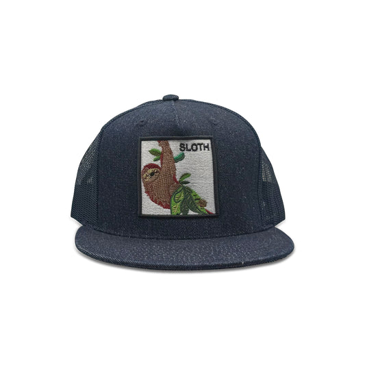 Sloth Blue Trucker Hat with Patch