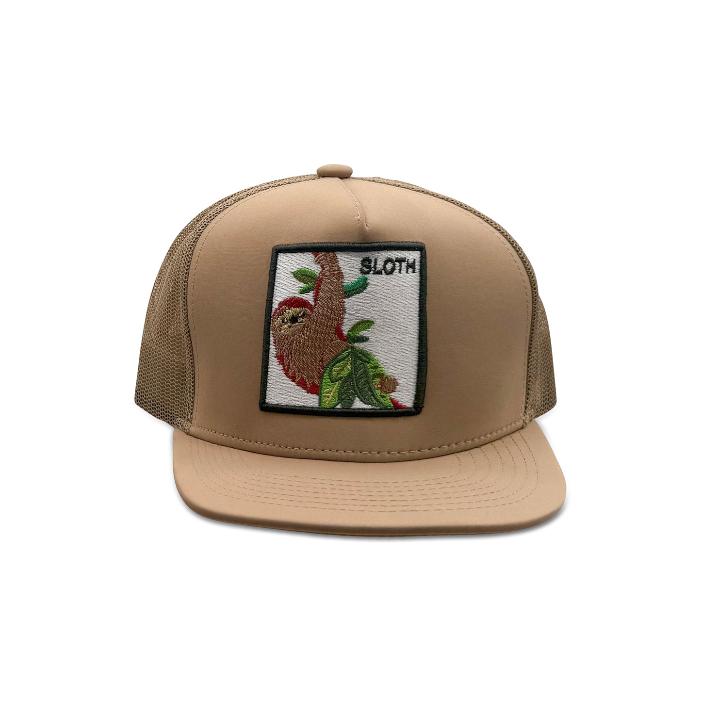 Sloth Brown Trucker Hat with Patch