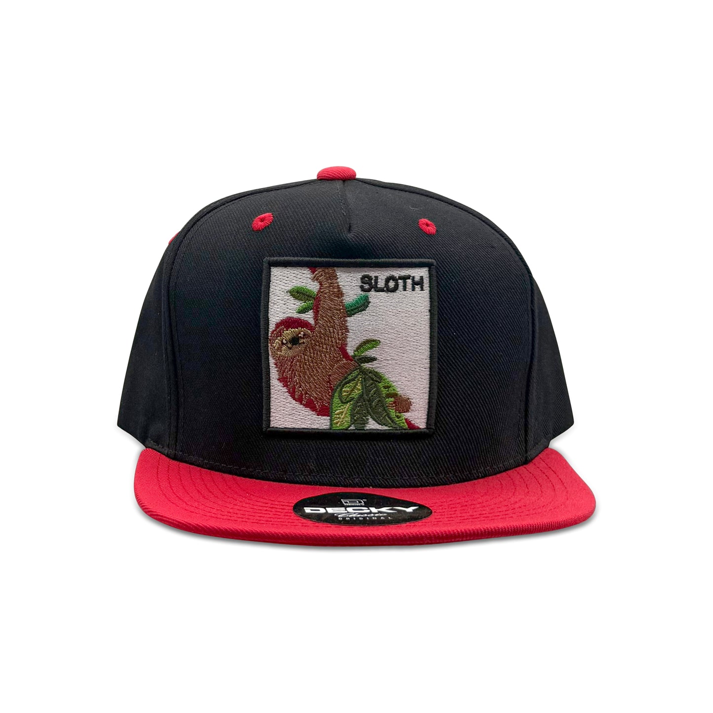 Decky Black Baseball Hat with Sloth Patch