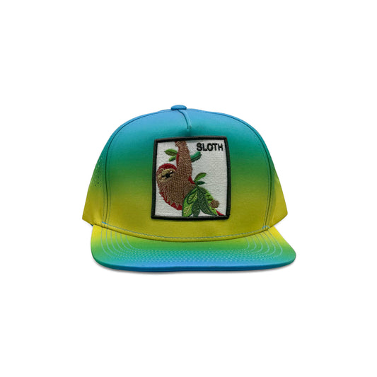 Sloth Blue Yellow Baseball Hat with Patch