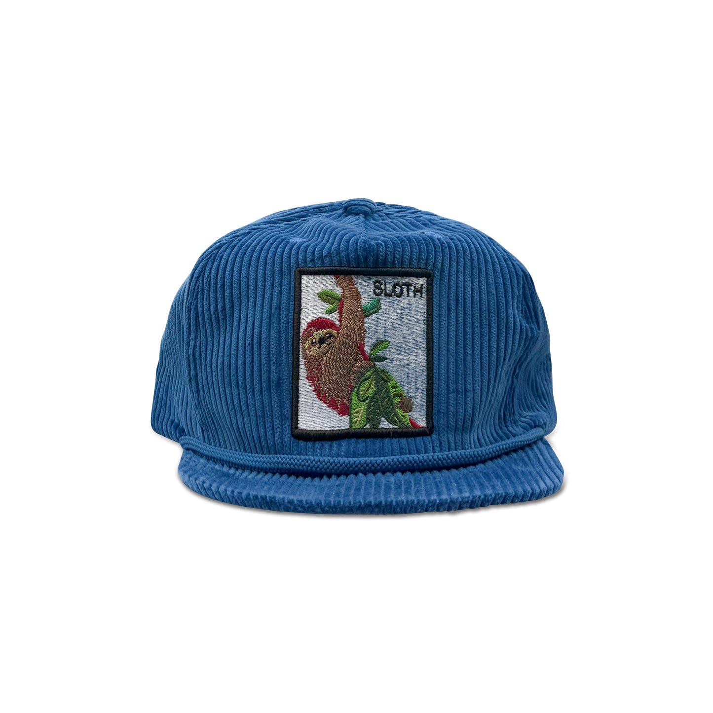 Sloth Blue Baseball Hat with Leaf Patch
