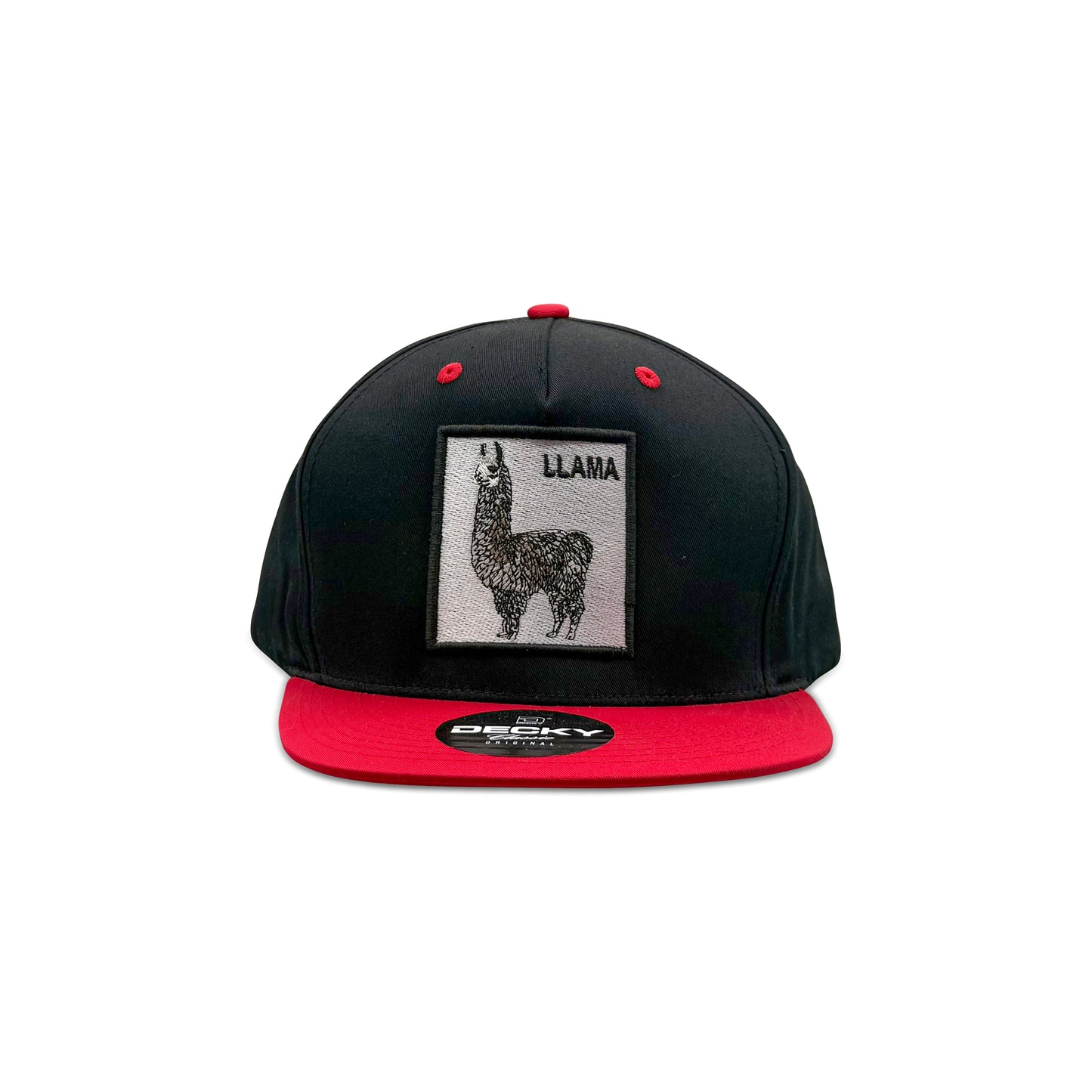 Decky Black Baseball Hat with Llama Patch