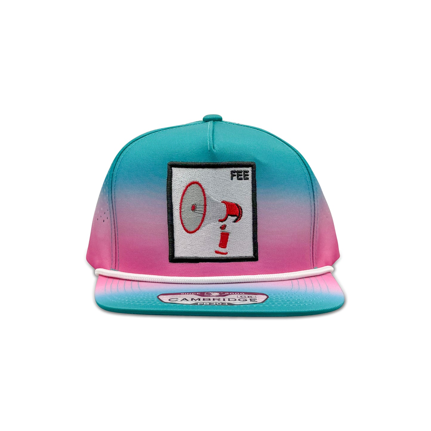 Cambridge Blue Pink Baseball Hat with Fee Patch