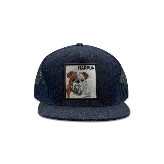 Harpua Blue Trucker Hat with Dog Patch