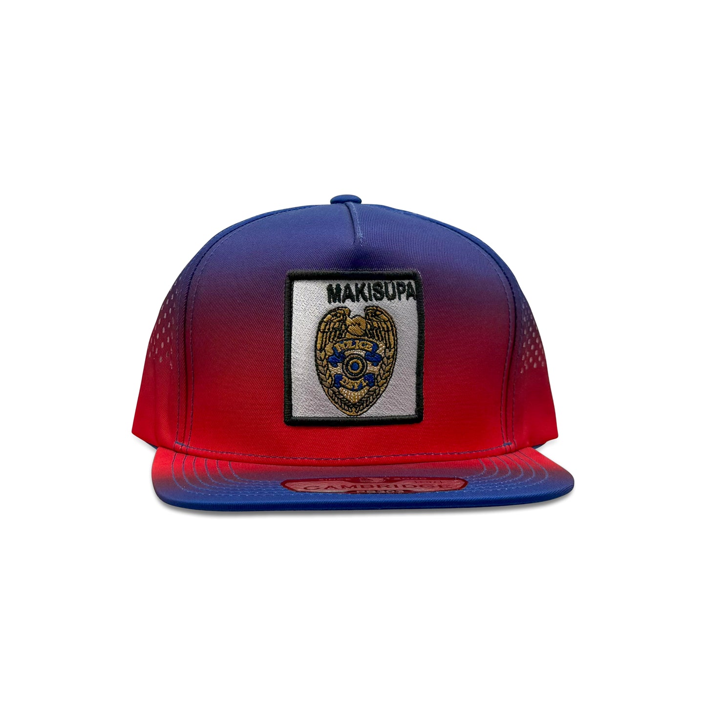 Cambridge Purple Red Baseball Hat with Makisupa Police Patch