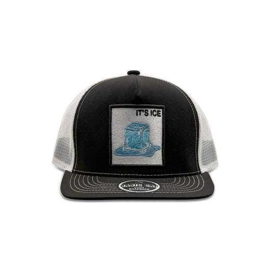 Headwear Black White Trucker Hat with It's Ice Patch
