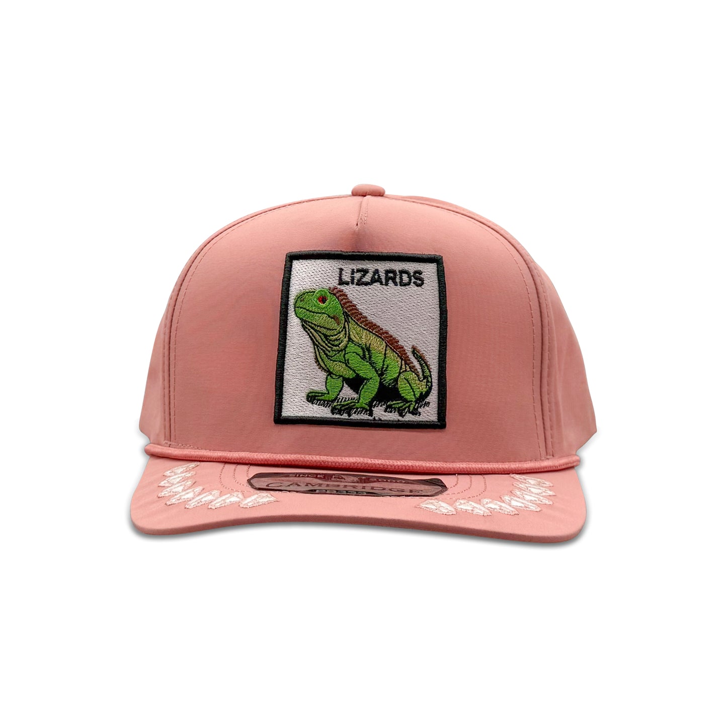 Cambridge Pink Baseball Hat with Lizards Patch