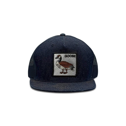 Goose Blue Trucker Hat with Duck Patch