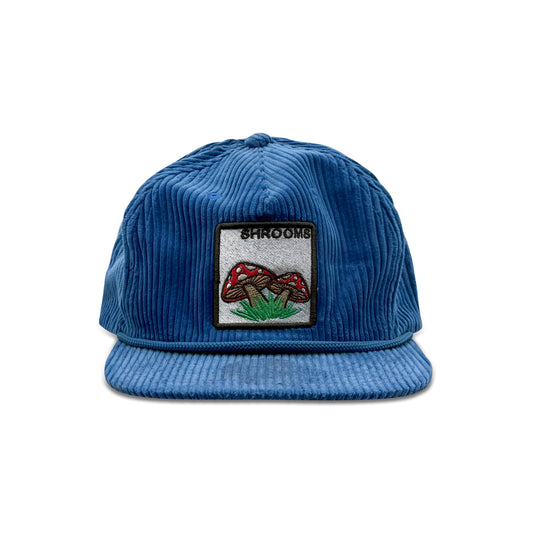Shrooms Blue Baseball Hat with Mushrooms Patch