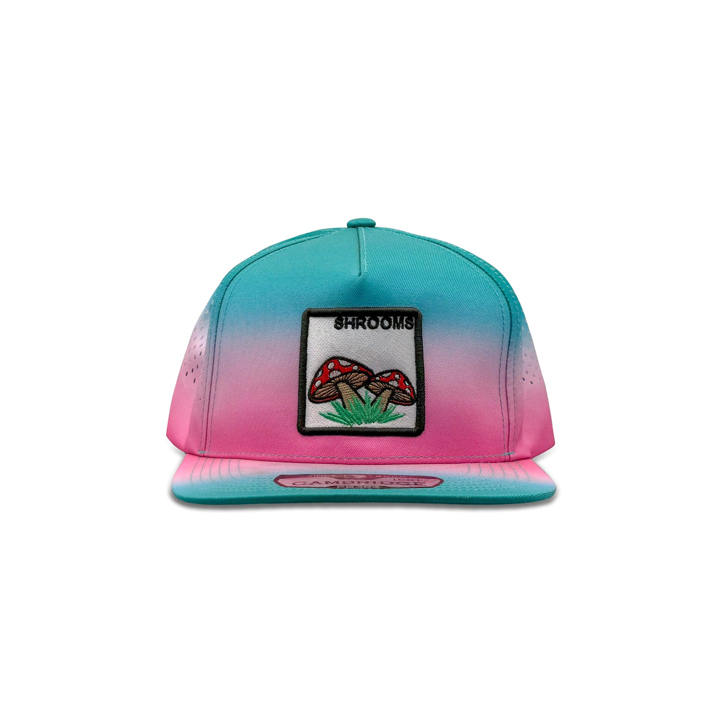 Cambridge Shrooms Blue Pink Baseball Hat with Mushrooms Patch