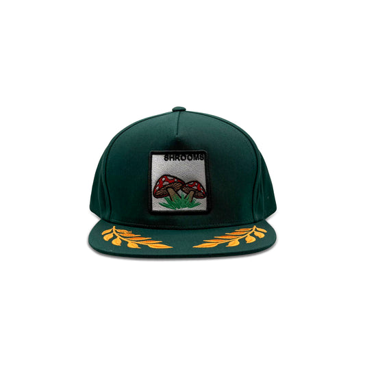 Shrooms Green Baseball Hat with Mushrooms Patch