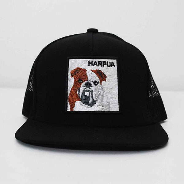 HARPUA Song Trucker Hat with Bulldog Patch