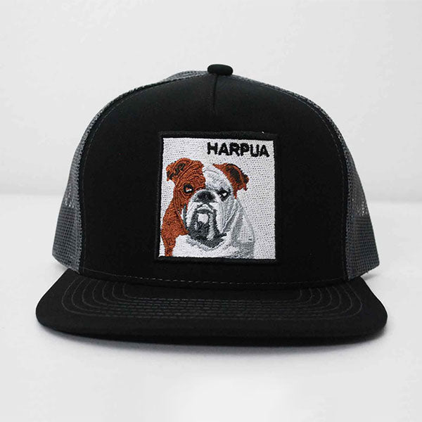 HARPUA Song Trucker Hat with Bulldog Patch