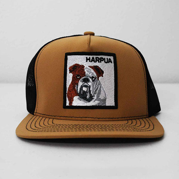 HARPUA Song Trucker Hat with Bulldog Patch