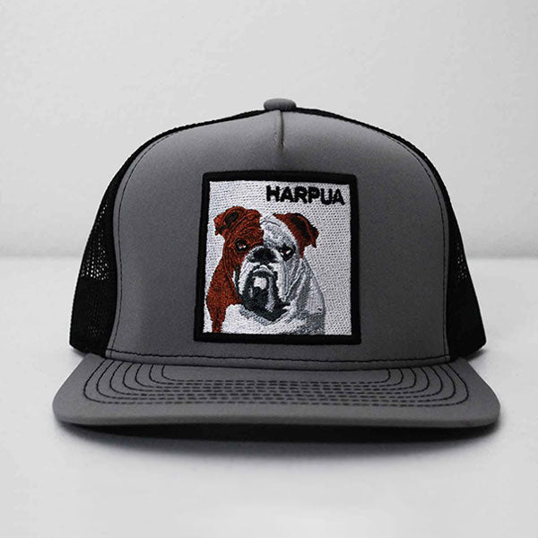 HARPUA Song Trucker Hat with Bulldog Patch