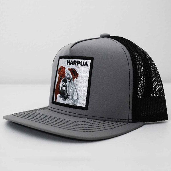 HARPUA Song Trucker Hat with Bulldog Patch