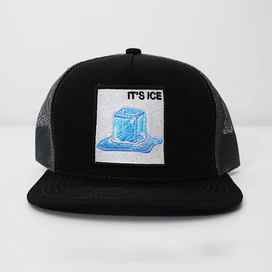 IT'S ICE Song Trucker Hat with Melting Ice Cube Patch