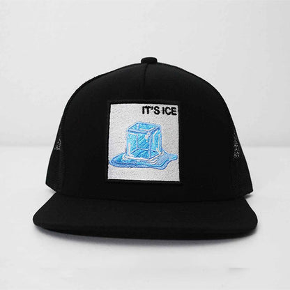 IT'S ICE Song Trucker Hat with Melting Ice Cube Patch