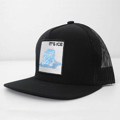 IT'S ICE Song Trucker Hat with Melting Ice Cube Patch